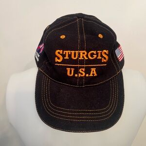 Black and Orange Sturgis USA Cap